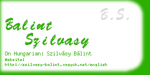 balint szilvasy business card