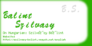 balint szilvasy business card